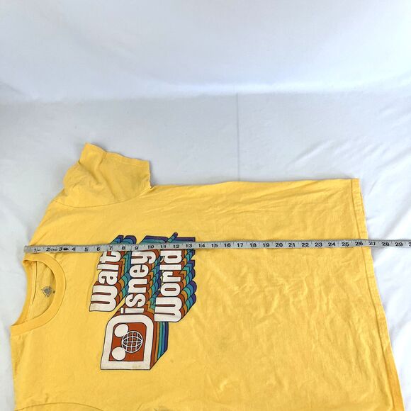 Disney Adults Retro Walt Disney World Logo Short Sleeve T-Shirt Yellow Size M - Picture 7 of 7